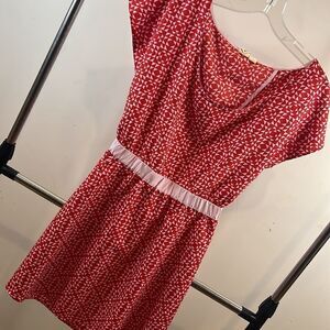 ROXY Red & Pale Pink Open Back Dress - Size Small